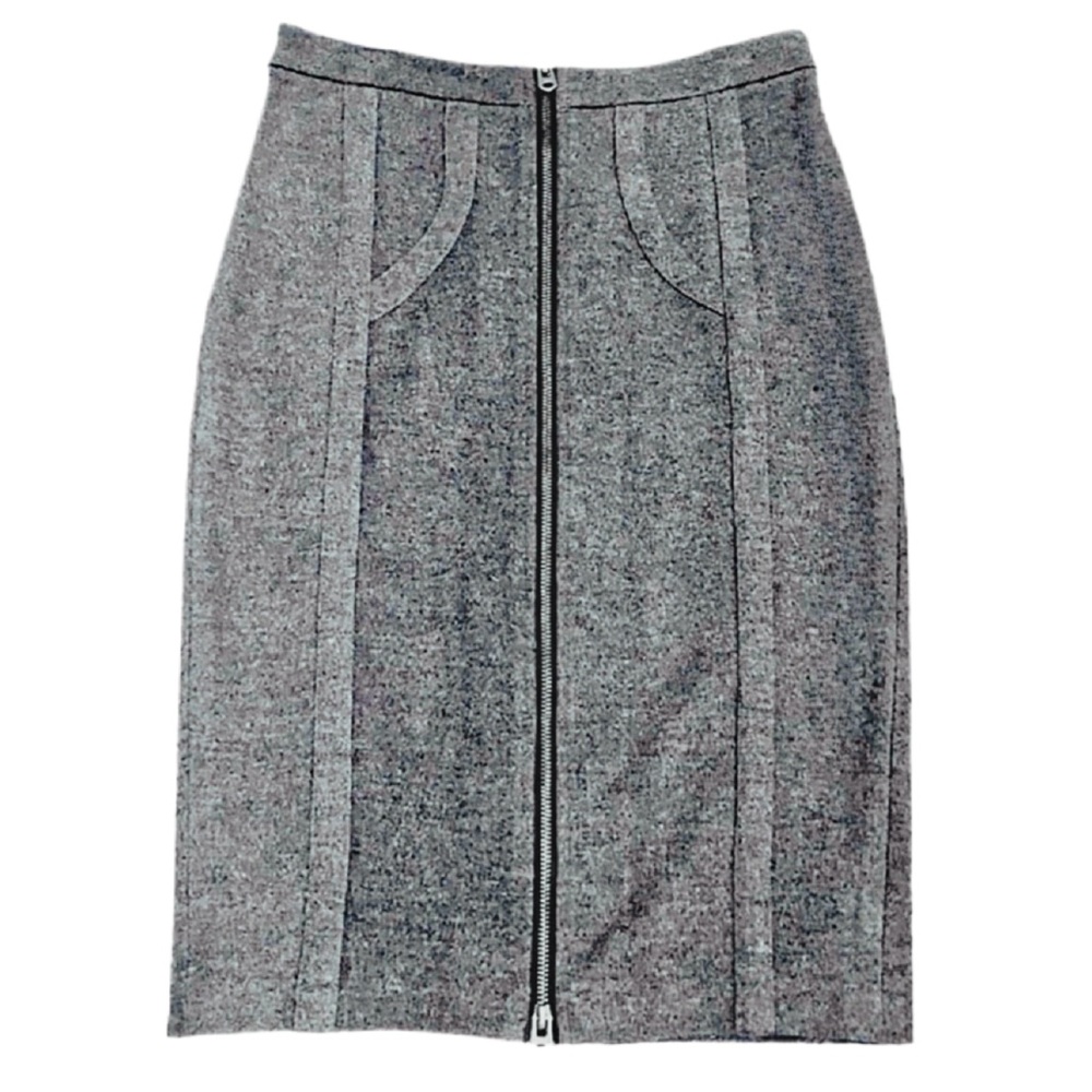 ANTHROGOLOGIE Shades of Grey by Micah Cohen Front Zipper Gray Pencil Skirt Small - Picture 6 of 13